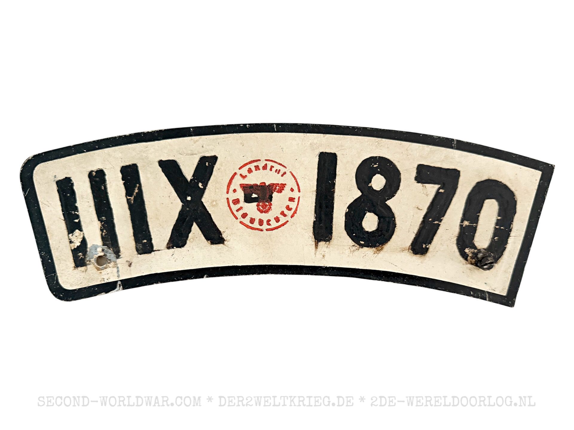 Wehrmacht Motorrad Kennzeichen IIIX-1870