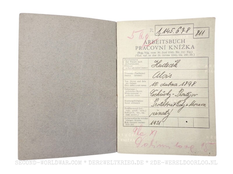 Arbeitsbuch 1941 Prag (Tschechische Republik) – Bild 2