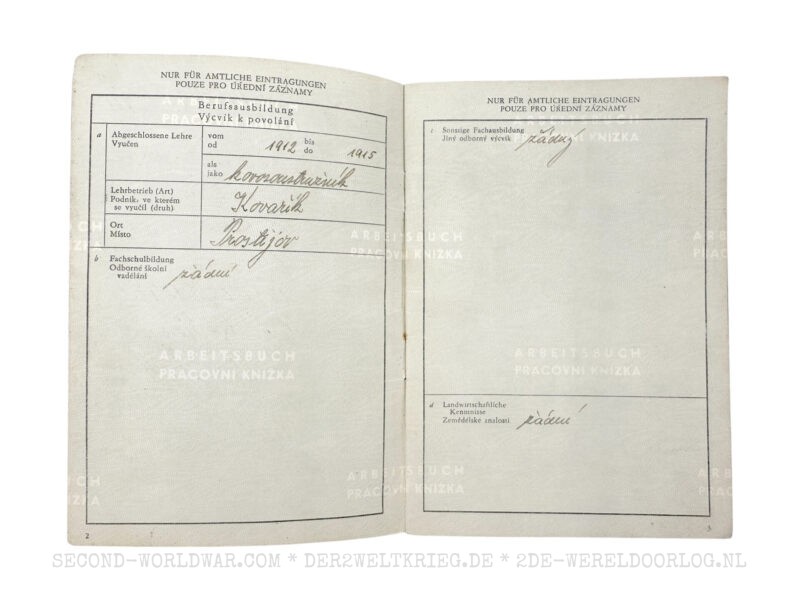 Arbeitsbuch 1941 Prag (Tschechische Republik) – Bild 3