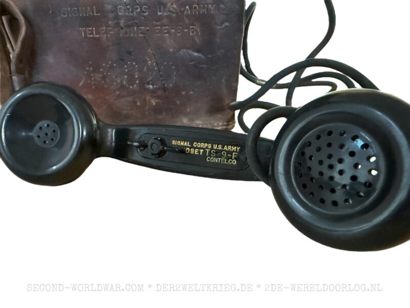Amerikanisches Feldtelefon EE-8-B in Ledertasche – Bild 5