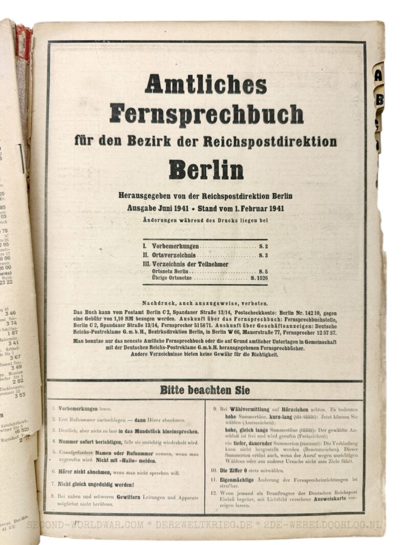 Amtliches Fernsprechbuch Berlin 1941 – Bild 3