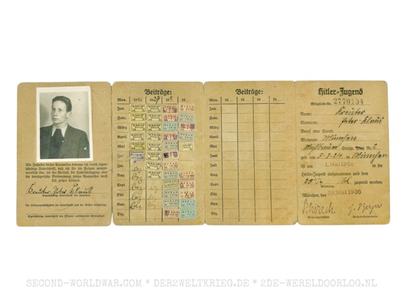 Mitgliedsausweis der Hitlerjugend 1936 – Bild 2