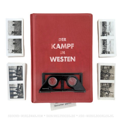 Der Kampf im Westen Raumbildalbum (Rot) mit 100 Stereofotos und Brille