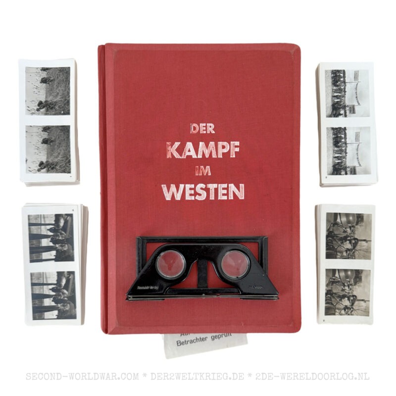 Der Kampf im Westen Raumbildalbum (Rot) mit 100 Stereofotos und Brille