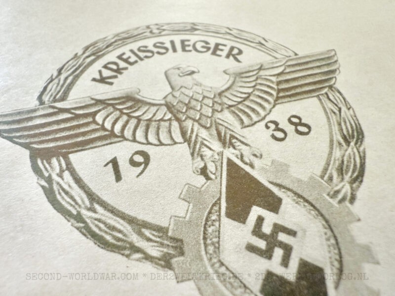 Verleihungsurkunde Kreissieger in der Wettkampfgruppe 1938 blanko – Bild 4