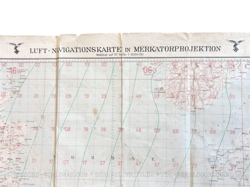 Luft-Navigationskarte in Merkatorprojektion Westeuropa 1939 – Bild 3
