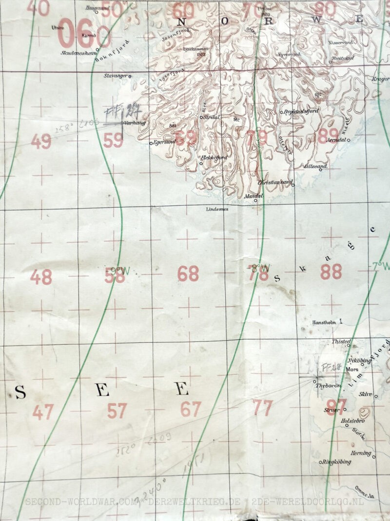 Luft-Navigationskarte in Merkatorprojektion Westeuropa 1939 – Bild 9