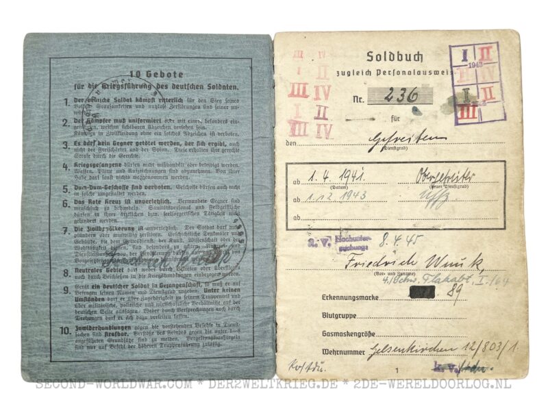 Luftwaffe Soldbuch Offizier FLAK – Bild 2
