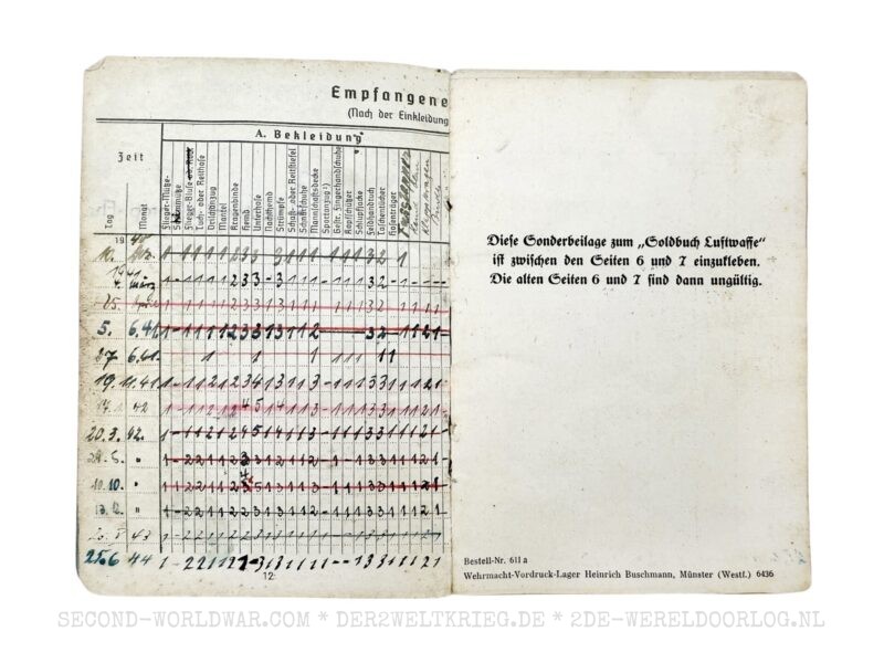 Luftwaffe Soldbuch Offizier FLAK und Nebelkompanie – Bild 7