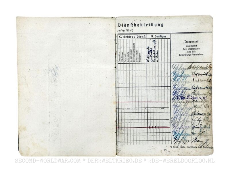 Luftwaffe Soldbuch Offizier FLAK und Nebelkompanie – Bild 9