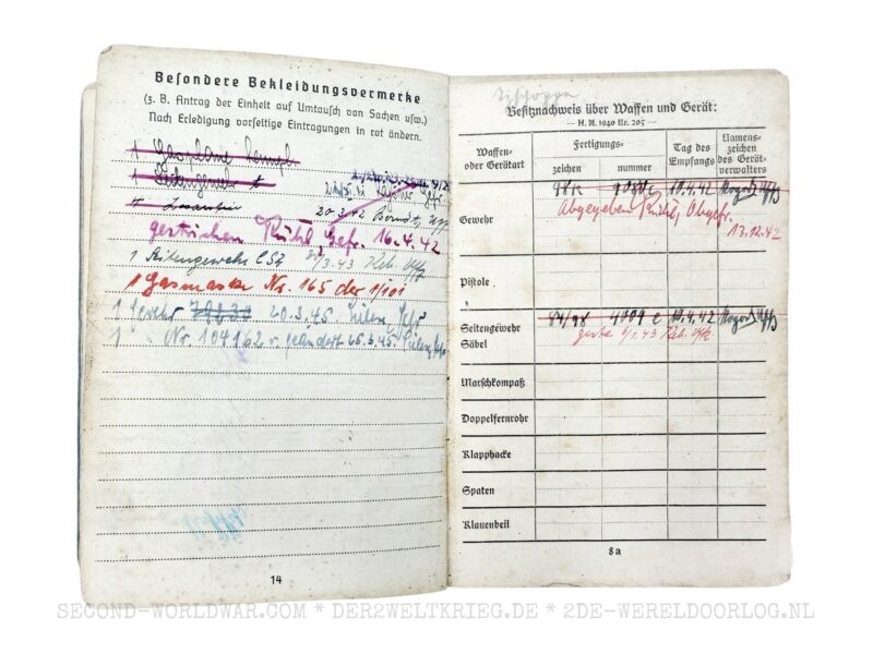 Luftwaffe Soldbuch Offizier FLAK und Nebelkompanie – Bild 10