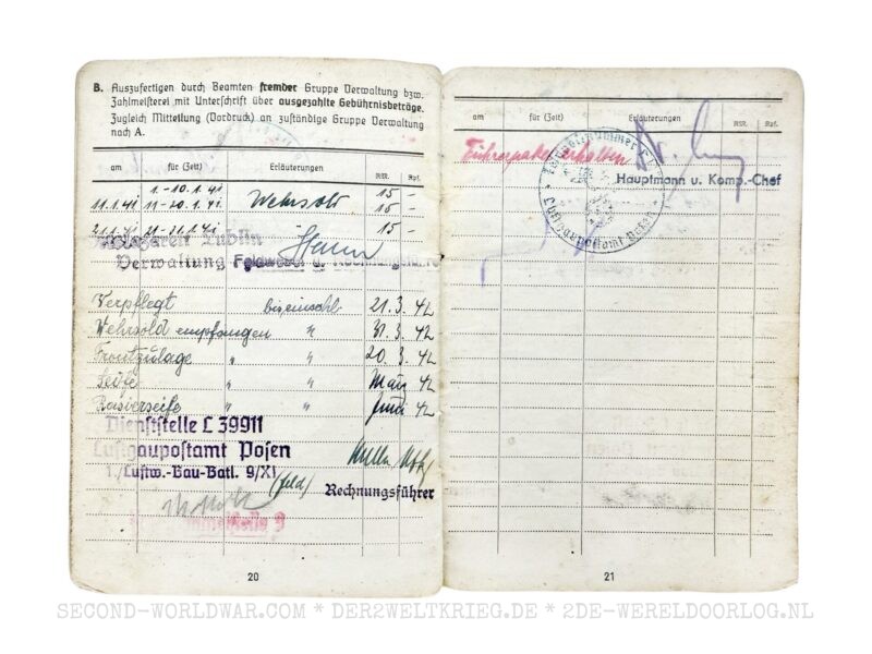 Luftwaffe Soldbuch Offizier FLAK und Nebelkompanie – Bild 14