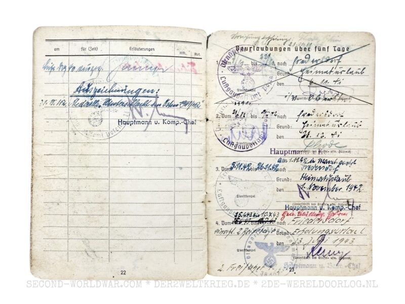 Luftwaffe Soldbuch Offizier FLAK und Nebelkompanie – Bild 15