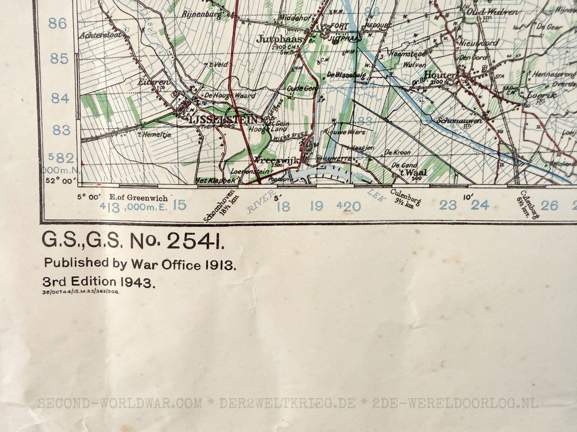Englische Militärkarte Utrecht 1943 – Bild 4