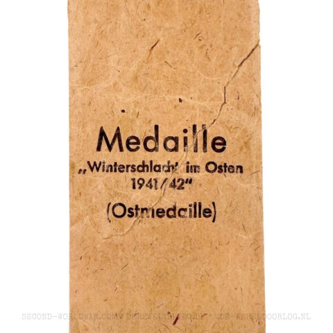 Ostmedaille (Winterschlacht im Osten) Verleihungstüte B.H. Mayer