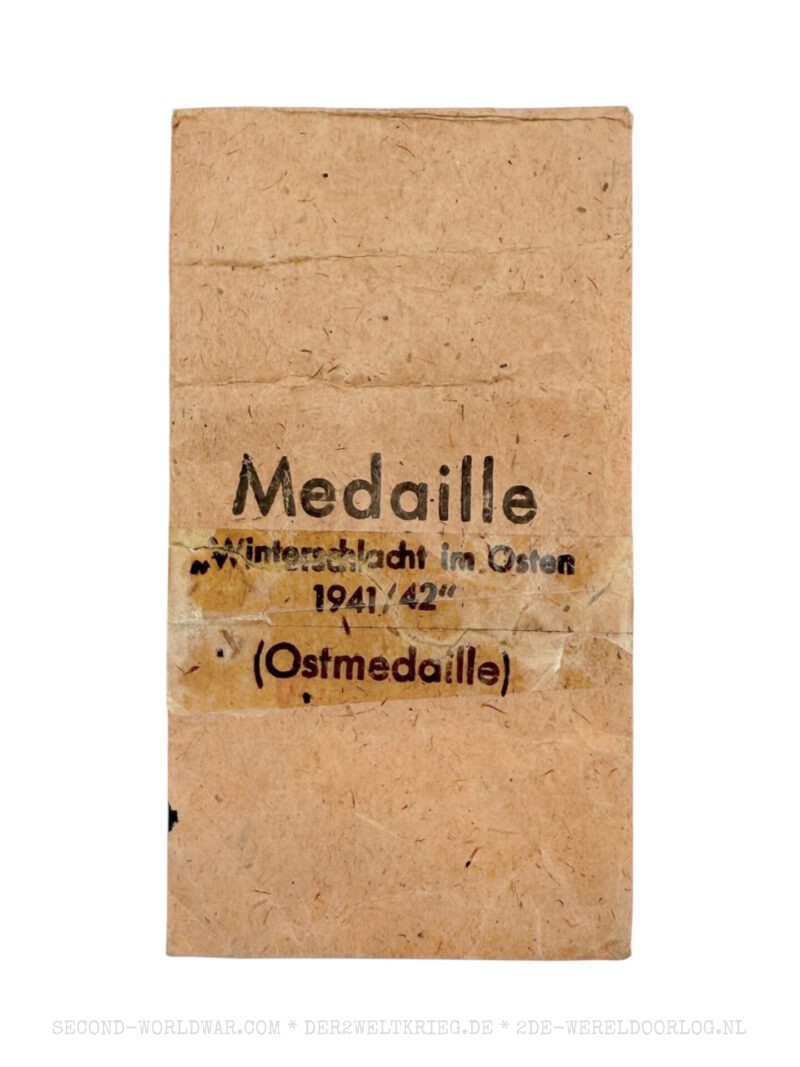 Ostmedaille (Winterschlacht im Osten) Verleihungstüte Steinhauer & Lück