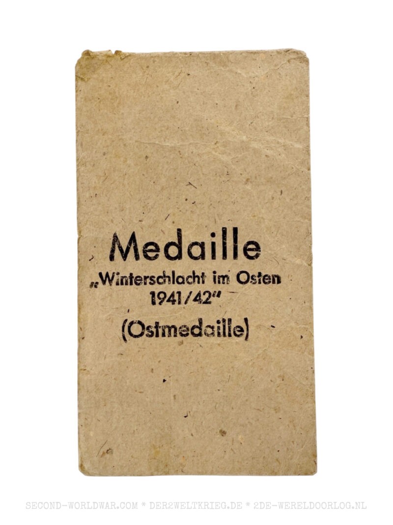Ostmedaille (Winterschlacht im Osten) Verleihungstüte Arno Wallpach