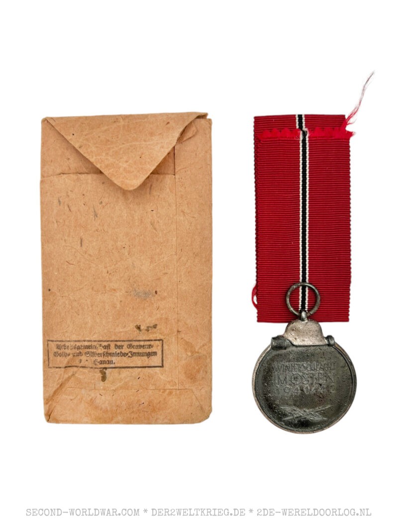 Ostmedaille (Winterschlacht im Osten) 25 mit Verleihungstüte – Bild 2