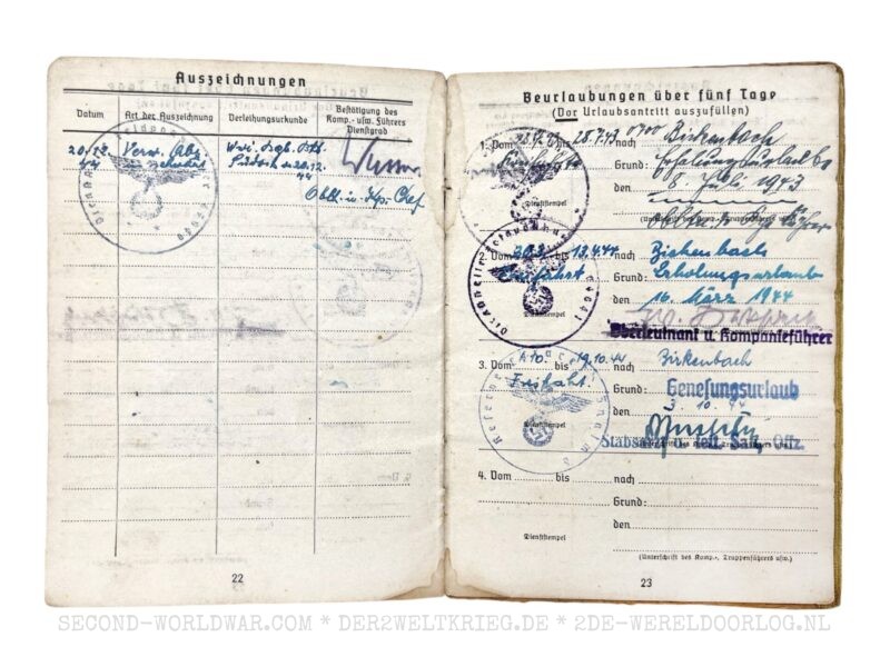 Wehrmacht Soldbuch 1944 – Bild 13