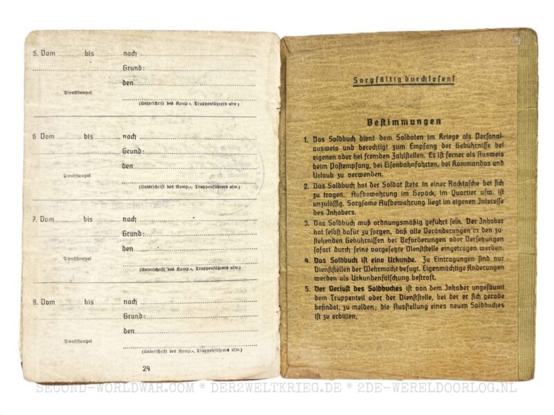 Wehrmacht Soldbuch 1944 – Bild 14