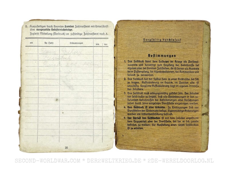 Wehrmacht Soldbuch mit französischem Entlassungsschein – Bild 10
