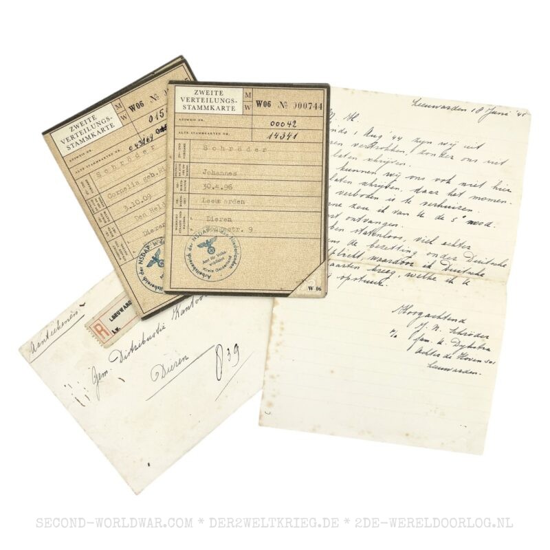 Verteilungs-Stammkarte Set mit Quittungen und Brief
