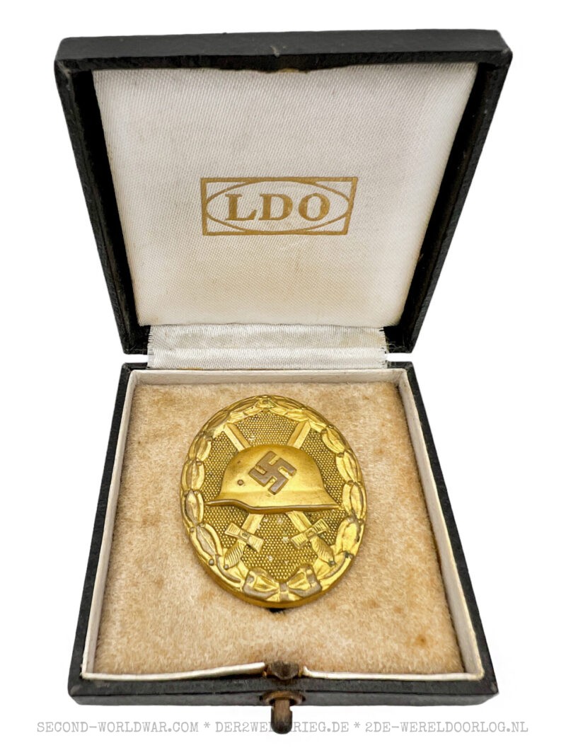 Verwundetenabzeichen Gold im LDO Etui Hersteller 30