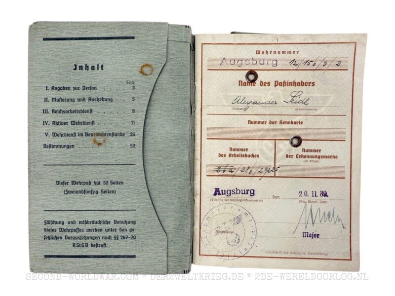 Kriegsmarine Wehrpass 1942 mit Unabkömmlichstellung – Bild 2