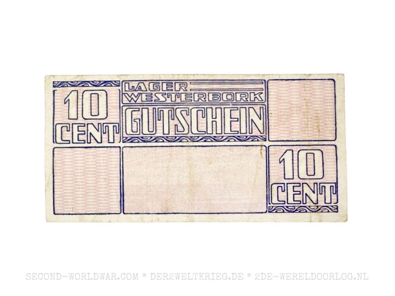 Niederländische Lager Gutschein Westerbork 10 Cent