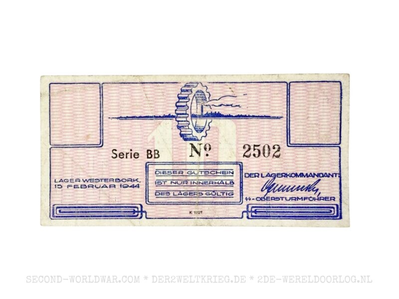 Niederländische Lager Gutschein Westerbork 10 Cent – Bild 2