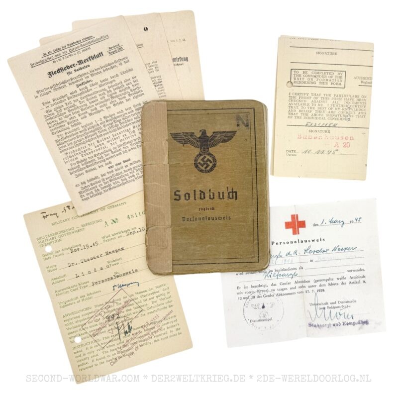 Wehrmacht Soldbuch Arzt Wien mit Zusatzpapieren