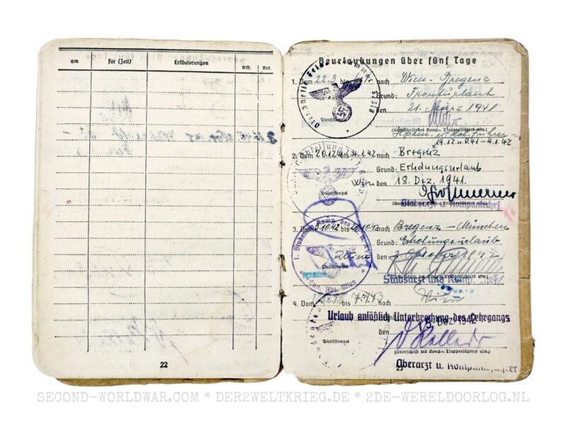 Wehrmacht Soldbuch Arzt Wien mit Zusatzpapieren – Bild 15