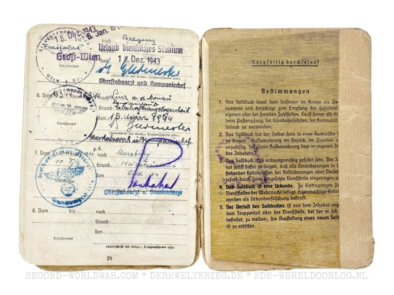 Wehrmacht Soldbuch Arzt Wien mit Zusatzpapieren – Bild 16