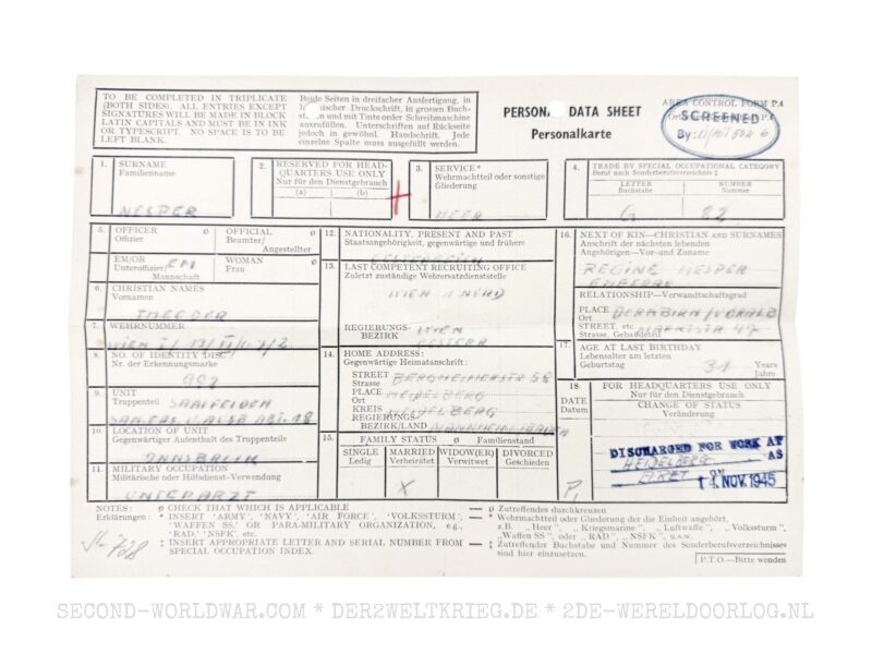 Wehrmacht Soldbuch Arzt Wien mit Zusatzpapieren – Bild 22