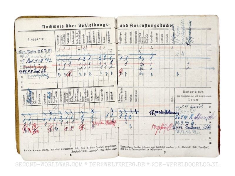 Wehrmacht Soldbuch Kanonier 1944 – Bild 5